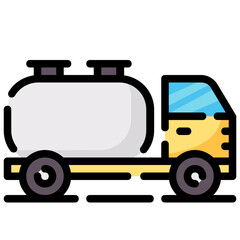 fuel truck filled outline vector icon