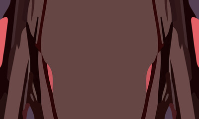 Aesthetic abstract art with a combination of shapes and red colors. Suitable for background and poster