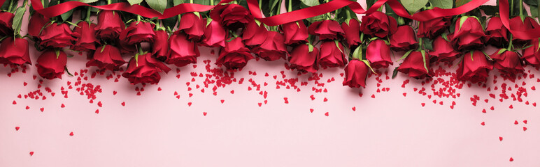 Rose flowers composition.Valentine's Day Background