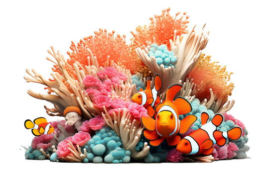 fish isolated on white background generative ai
