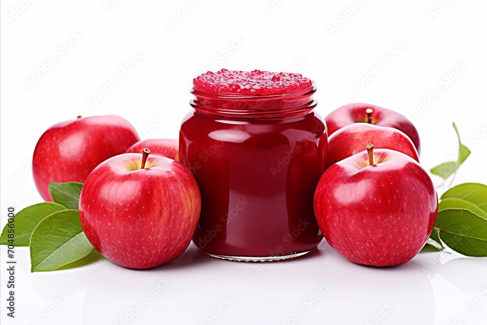 Aufkleber delicious apple jam on white background with ample space for personalized text and captions