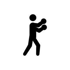 Boxing sport silhouette vector illustration in trendy style