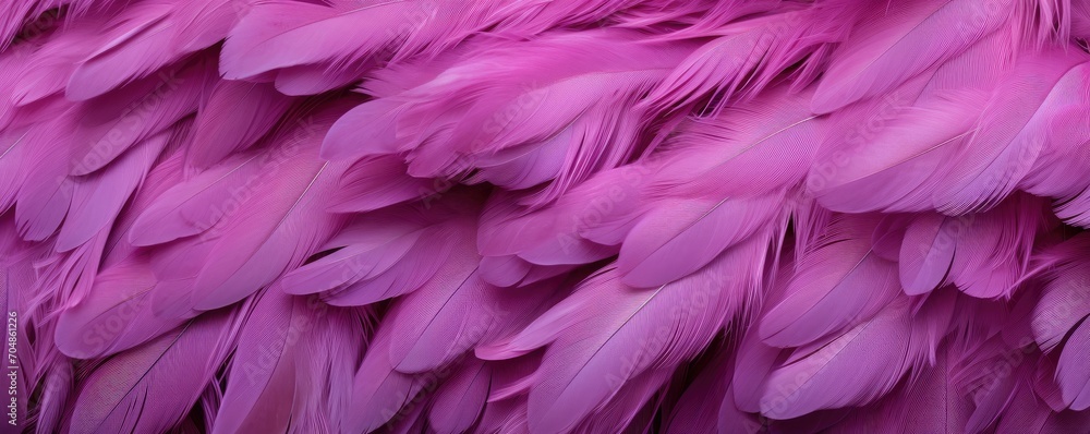 Poster beautiful flamingos feathers background in pastel pink and purple colors. closeup vertical image of 