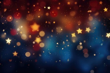 Abstract star bokeh background. Glittering shine lights. Christmas decorations, xmas holiday festival backdrop