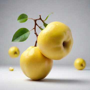 quince on a white background, digital art, 3d rendering
