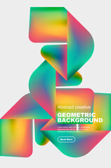 Square and triangle design with fluid gradients, abstract background