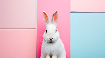 Easter bunnies. An Easter bunny on a pink background. 
