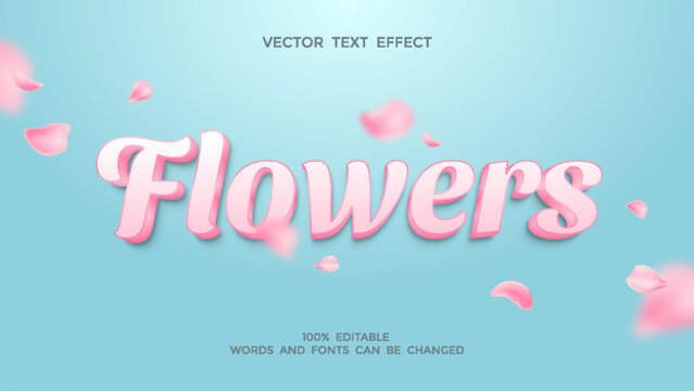 pink flowers editable text effect