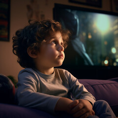 child watching tv