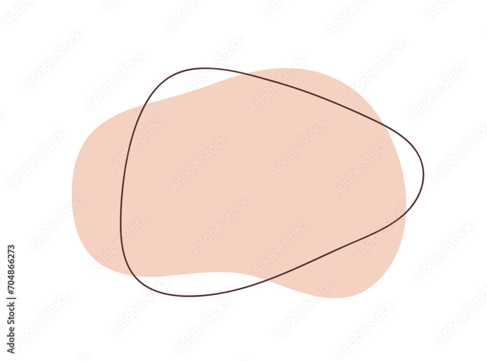 Aufkleber organic shape, line, abstract background design. natural fluid elements, creative geometric frame, f