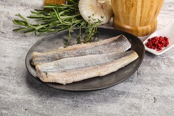 Pickled atlantic tasty herring fillet