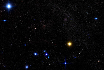 Milky Way stars, Sirius and Orion constellation.