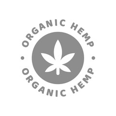 Organic hemp vector tag. Cannabis leaf label or stamp.