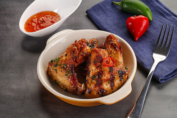 Buffalo grilled chicken wings barbecue