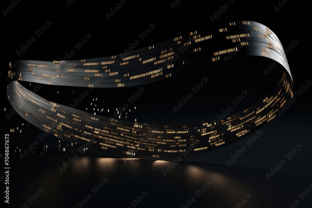 Poster a massive metal structure brightly lit by numerous lights, creating a visually striking display, a r