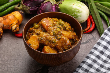 Indian traditional cuisine Aloo mutter
