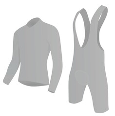 Grey  cycling jersey and shorts. vector illustration
