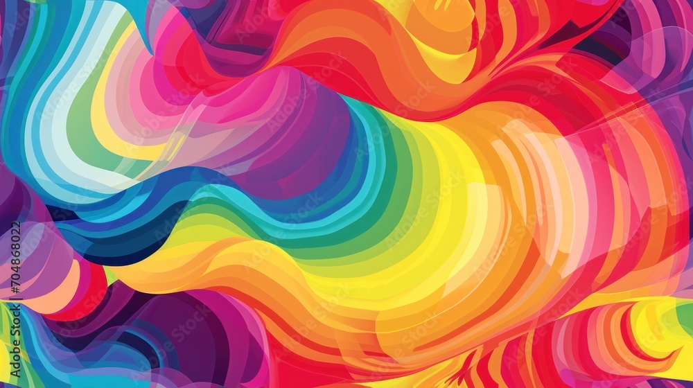 Aufkleber a multicolored abstract background with swirls and curves in the form of a rainbow - colored stream 