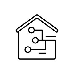 House connection outline icons, minimalist vector illustration ,simple transparent graphic element .Isolated on white background