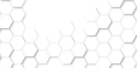 Futuristic abstract honeycomb technology white hexagon background. Abstract background with hexagon, modern abstract vector polygonal pattern. Luxury white hexagon pattern.