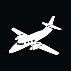 Fototapeta na wymiar airplane On black background 