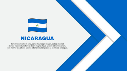 Nicaragua Flag Abstract Background Design Template. Nicaragua Independence Day Banner Cartoon Vector Illustration. Nicaragua Cartoon