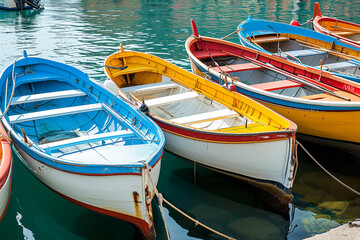Fototapeta na wymiar boats in the harbor deisgn for an ad. tourism, travel, venice, canals, lake, sea, water. italy 