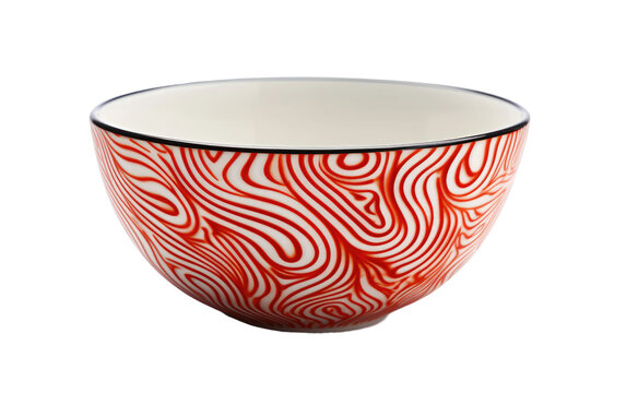 Camouflage Patterned Bowl Featured in Genuine Image on White Isolated on Transparent Background PNG.