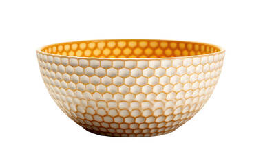 Detailed View of Bowl with Grid Pattern on Pure White Background Isolated on Transparent Background PNG.