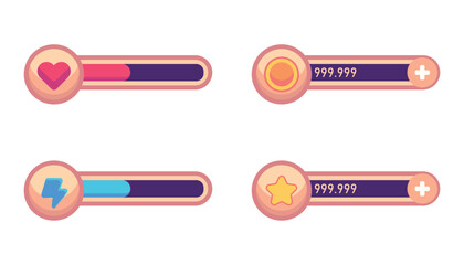 Game ui kit set of user interface gui 