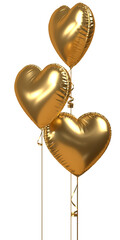 Gold Balloon Hearts Bunch