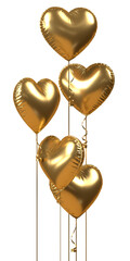 Gold Balloon Hearts Bunch