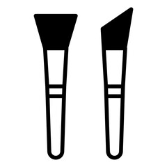 Makeup Brushes solid glyph icon