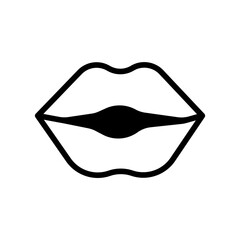 Lips solid glyph icon