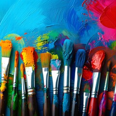 Colorful Paint Brushes with Creative Artistic Vibes