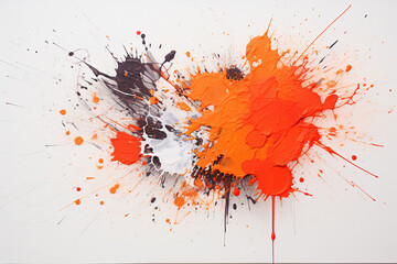 Bright colorful splashes of watercolor paints, ink splashes on a white background. Generated by artificial intelligence