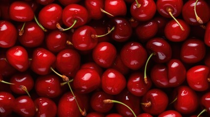 Cherry seamless pattern. Berries background.