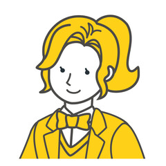 ポニーテールの学生のイラスト