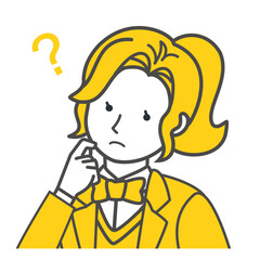 ポニーテールの学生のイラスト