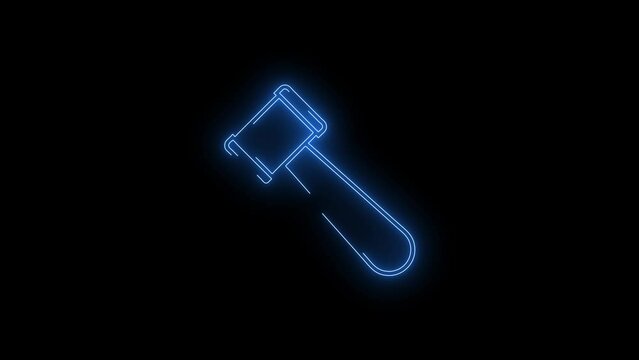 Video footage of glowing Hummer icon. Looped Neon Lines abstract on black background. Futuristic laser background. Seamless loop. 4k video