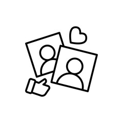 Favorite photo outline icons, minimalist vector illustration ,simple transparent graphic element .Isolated on white background