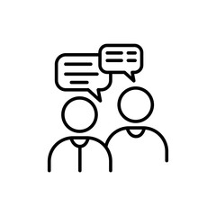 Chatting outline icons, minimalist vector illustration ,simple transparent graphic element .Isolated on white background