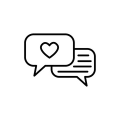 Love chat outline icons, minimalist vector illustration ,simple transparent graphic element .Isolated on white background