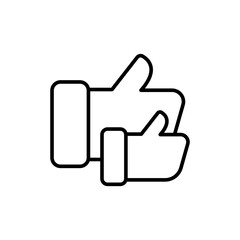 Thumbs up outline icons, minimalist vector illustration ,simple transparent graphic element .Isolated on white background