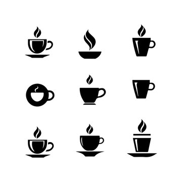 coffee flat icons design set