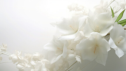 Fototapeta na wymiar luxury flower white ribbon harmony background