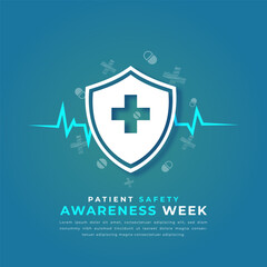 Obraz premium Patient Safety Awareness Week Paper cut style Vector Design Illustration for Background, Poster, Banner, Advertising, Greeting Card