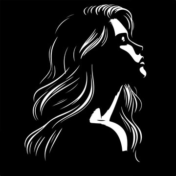 vector silhouette of woman's head side view. side view of silhouette person. women's hairstyles. silhouette of the face from the side