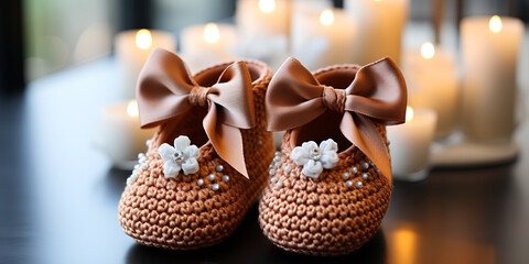 Newborn baby girl crochet shoes and headband, pearl shoes, baby gift, infant shoes, baby booties