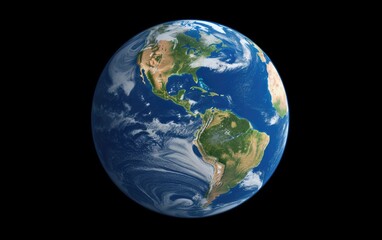 Obraz na płótnie Canvas Blue planet earth isolated on black background.